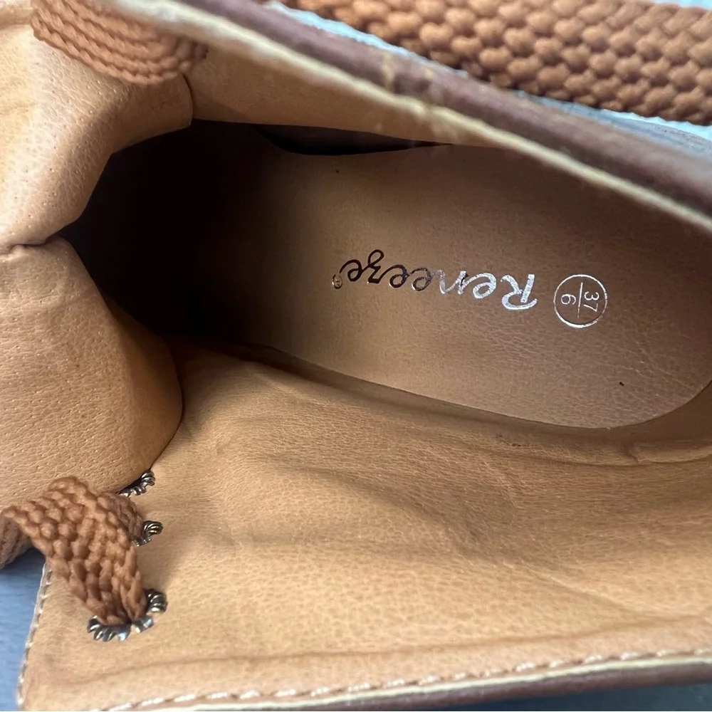 Reneeze Brown Lace Up High Heel Ankle Boots Faux Leather‎ Size  6 - Picture 9 of 11